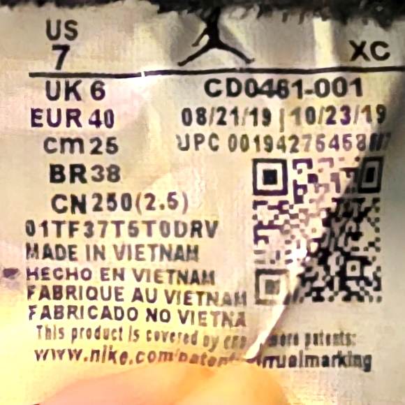 Women's Nike Air Jordan 1 High "Silver Toe" Sneakers CD0461-001 Size 7 - Picture 11 of 11